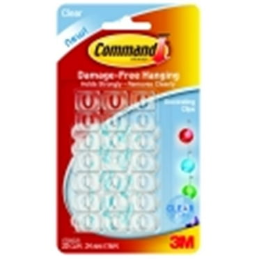 Total of 40 Clips 3M COMMAND Decorating Strips Hooks Clear Wall Hanging Fairy